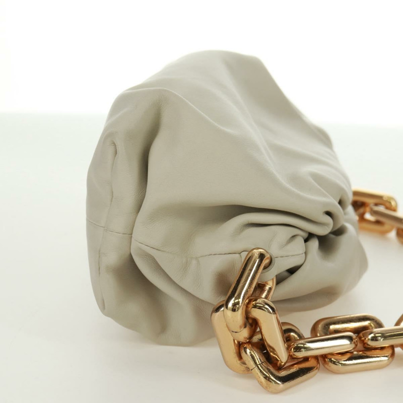 【日本直送】BOTTEGA VENETA 鏈條單肩包 皮革 白色 金色 正品 170958V-3