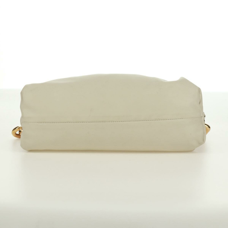 【日本直送】BOTTEGA VENETA 鏈條單肩包 皮革 白色 金色 正品 170958V-4