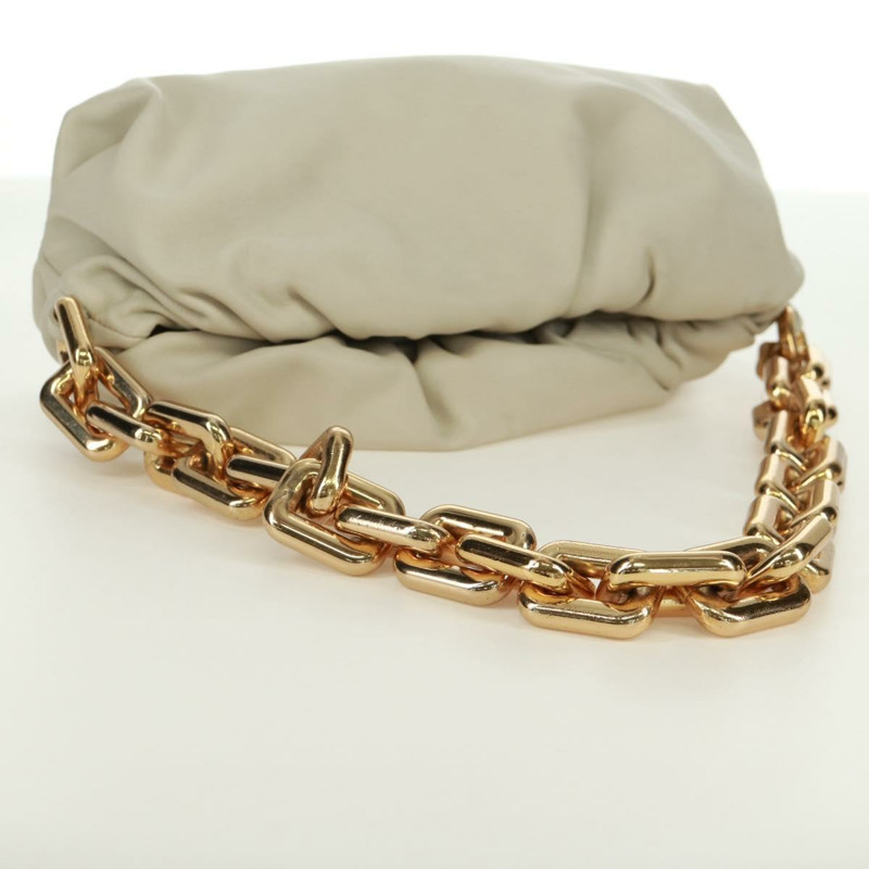 【日本直送】BOTTEGA VENETA 鏈條單肩包 皮革 白色 金色 正品 170958V-6