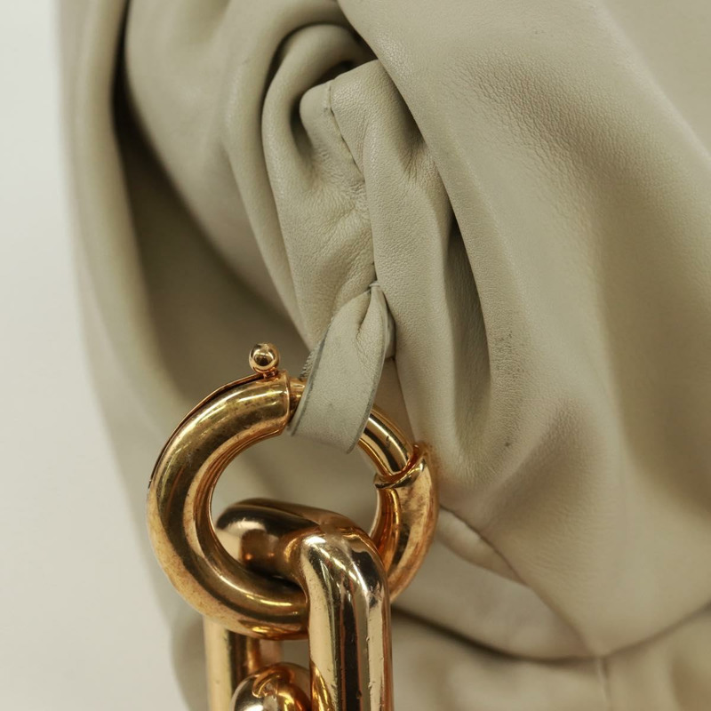 【日本直送】BOTTEGA VENETA 鏈條單肩包 皮革 白色 金色 正品 170958V-9