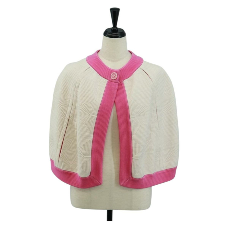 【日本直送】香奈兒 (CHANEL) 棉質斗篷，白色粉紅色，CC標誌，貨號170887V-0