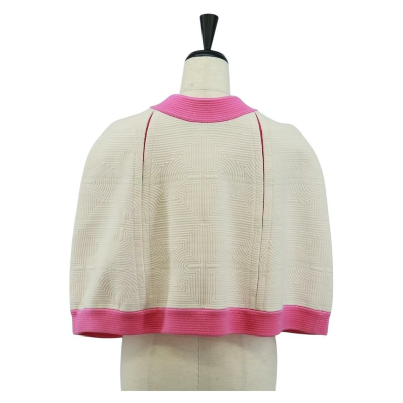 【日本直送】香奈兒 (CHANEL) 棉質斗篷，白色粉紅色，CC標誌，貨號170887V-1