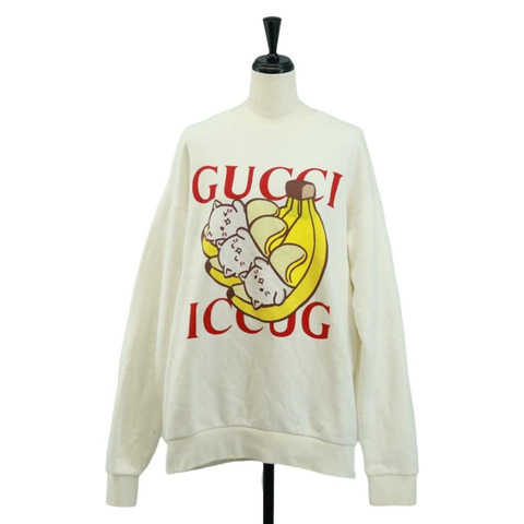 GUCCI Bananya 聯名款衛衣，純棉，白色，正品，貨號 170953M