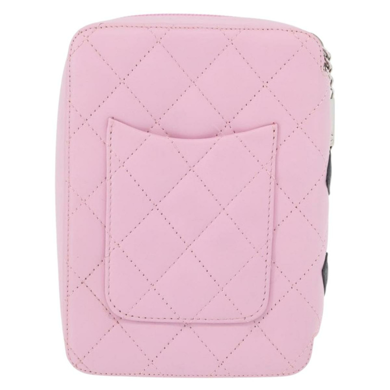 【日本直送】香奈兒 Cambon 系列手拿包 粉紅色 銀色 CC 標誌 正品 ki6427M-2