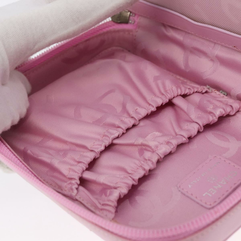 【日本直送】香奈兒 Cambon 系列手拿包 粉紅色 銀色 CC 標誌 正品 ki6427M-23