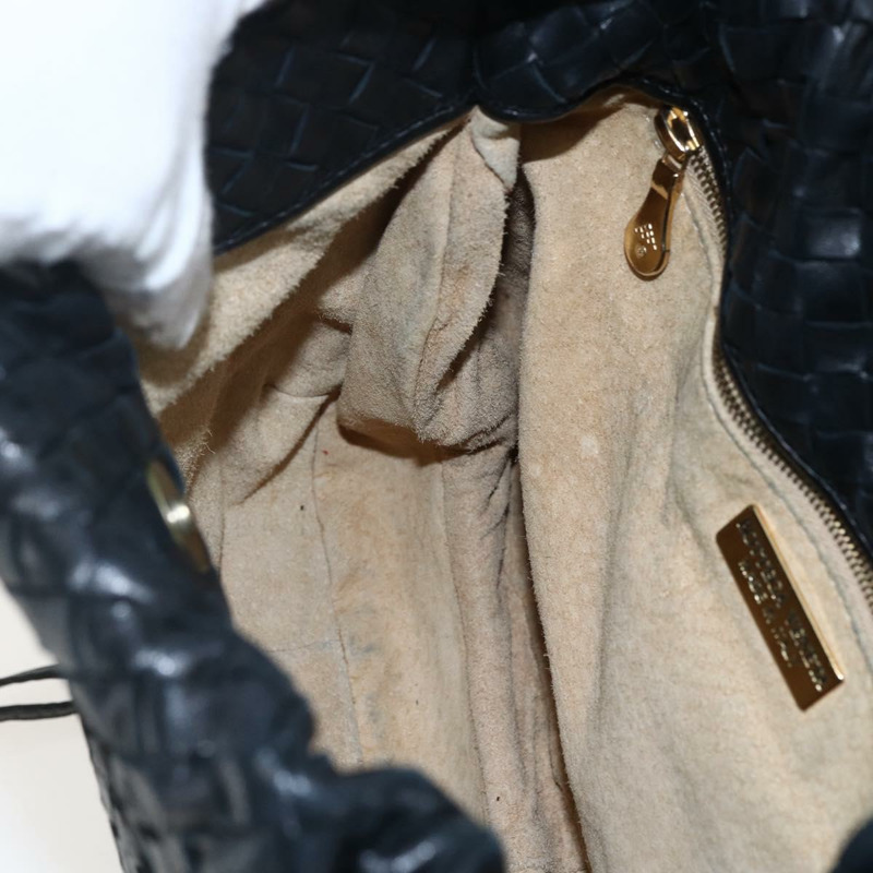 【日本直送】BOTTEGA VENETA INTRECCIATO 皮革肩背包 黑色 金色 正品 ep13348-17