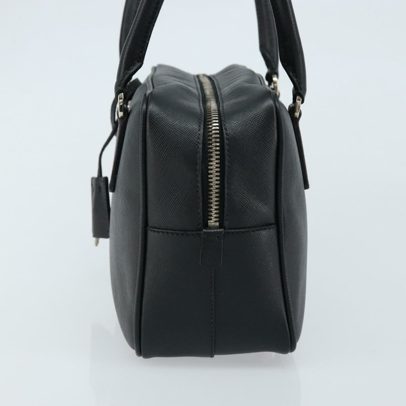 【日本直送】PRADA 手提包 Safiano 皮革 黑色 銀色 正品 ep13335V-2