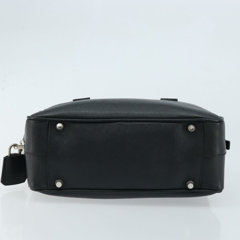 【日本直送】PRADA 手提包 Safiano 皮革 黑色 銀色 正品 ep13335V-4