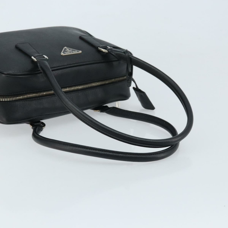 【日本直送】PRADA 手提包 Safiano 皮革 黑色 銀色 正品 ep13335V-6