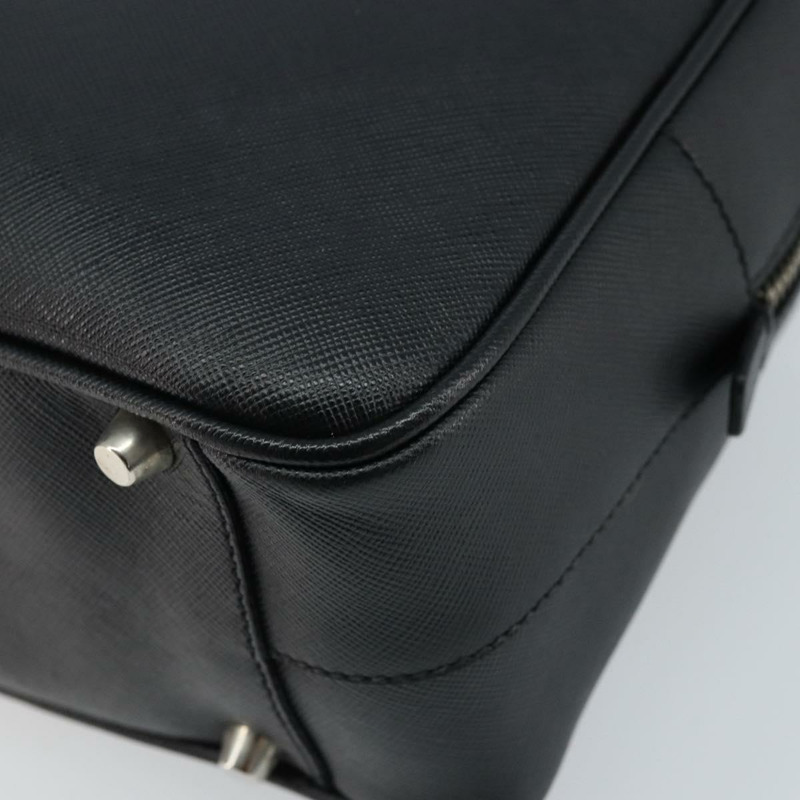 【日本直送】PRADA 手提包 Safiano 皮革 黑色 銀色 正品 ep13335V-7