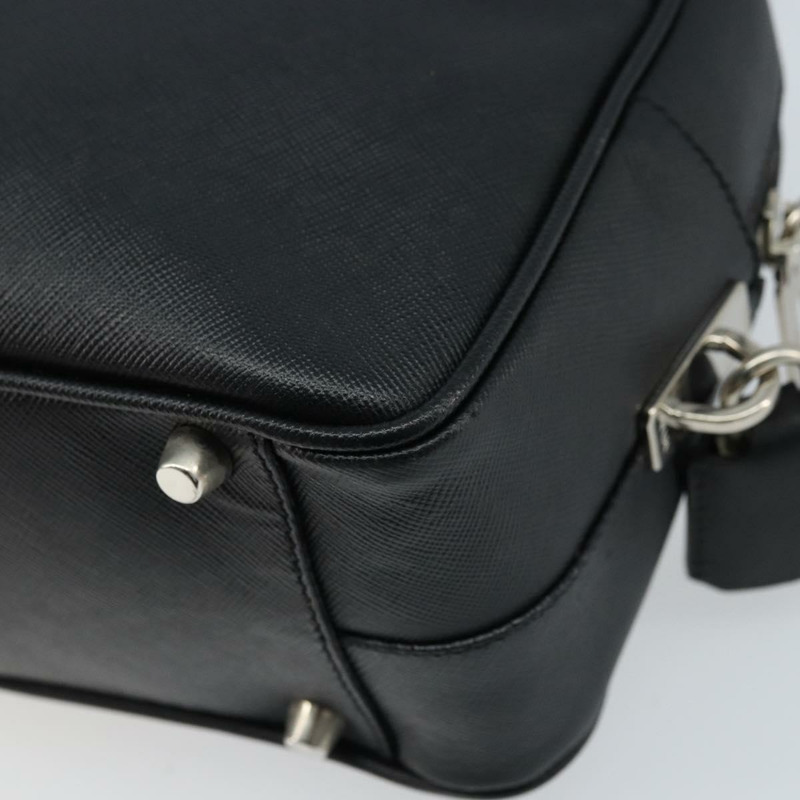 【日本直送】PRADA 手提包 Safiano 皮革 黑色 銀色 正品 ep13335V-15