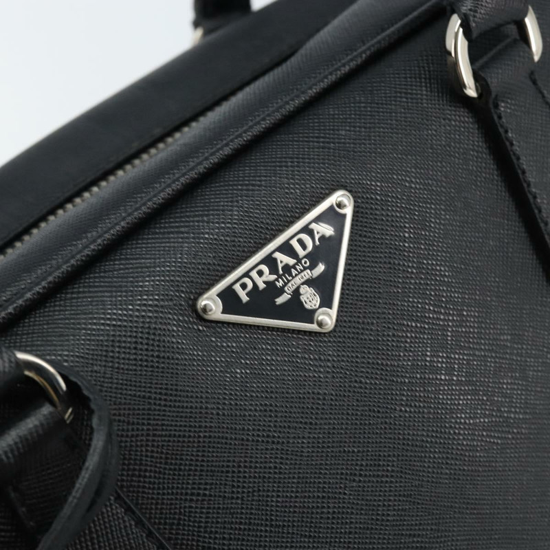 【日本直送】PRADA 手提包 Safiano 皮革 黑色 銀色 正品 ep13335V-17