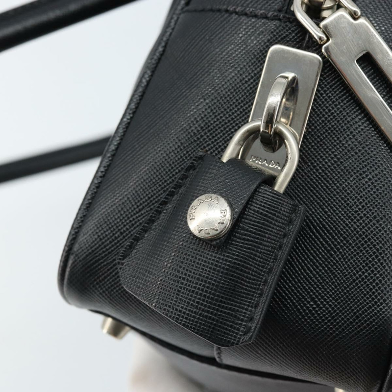 【日本直送】PRADA 手提包 Safiano 皮革 黑色 銀色 正品 ep13335V-18