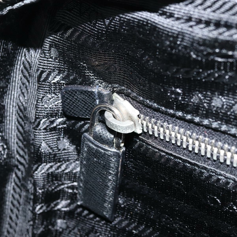 【日本直送】PRADA 手提包 Safiano 皮革 黑色 銀色 正品 ep13335V-24