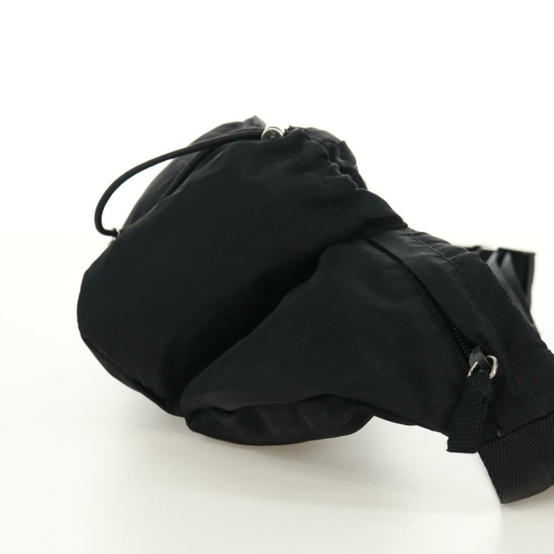 【日本直送】PRADA 腰包/斜背包 尼龍材質 黑色 銀色 正品 166860A-3