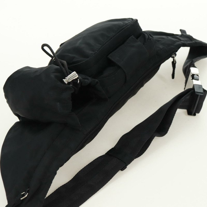 【日本直送】PRADA 腰包/斜背包 尼龍材質 黑色 銀色 正品 166860A-5