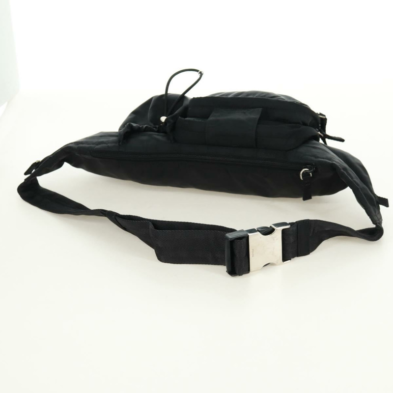 【日本直送】PRADA 腰包/斜背包 尼龍材質 黑色 銀色 正品 166860A-6
