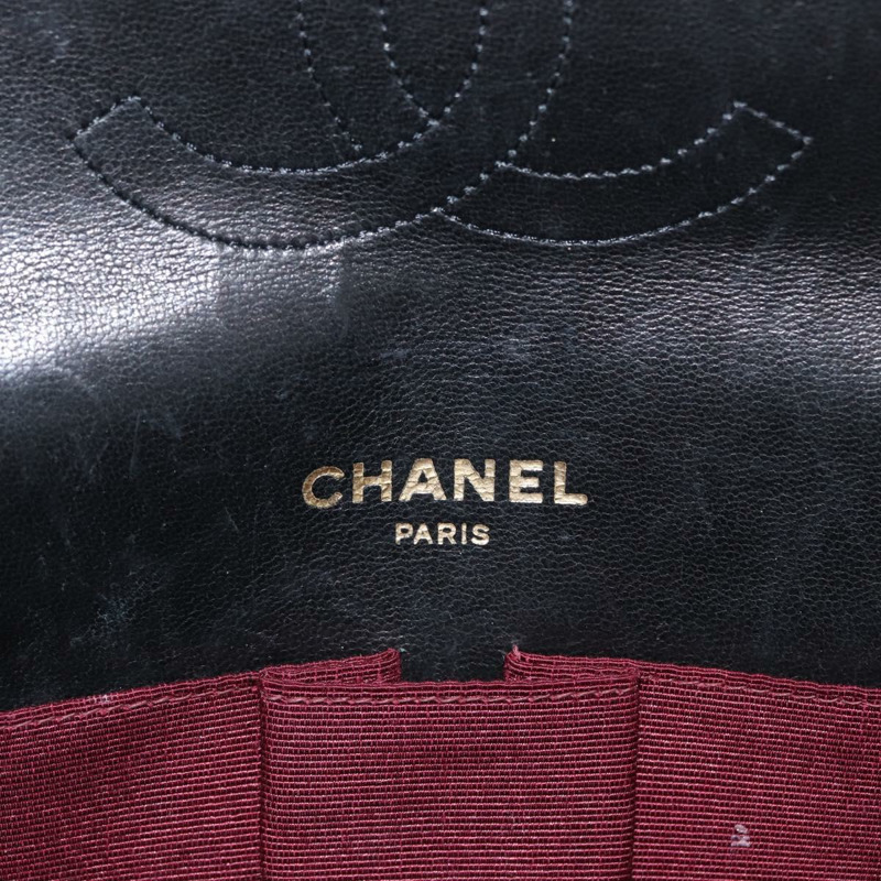 【日本直送】香奈兒 (CHANEL) 絎縫鏈條肩背包，羊皮材質，復古黑色，金色雙C標誌，正品編號 166840A-23