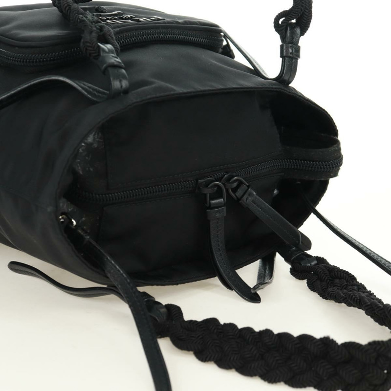 【日本直送】PRADA 尼龍雙肩包 黑色銀色 1BA207 正品 166882SAM-13