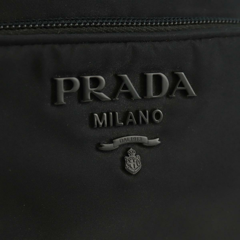 【日本直送】PRADA 尼龍雙肩包 黑色銀色 1BA207 正品 166882SAM-21