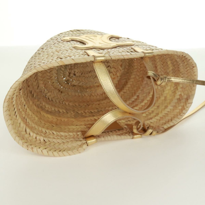 【日本直送】CELINE 草編米色草編手提包 正品 166837A-5