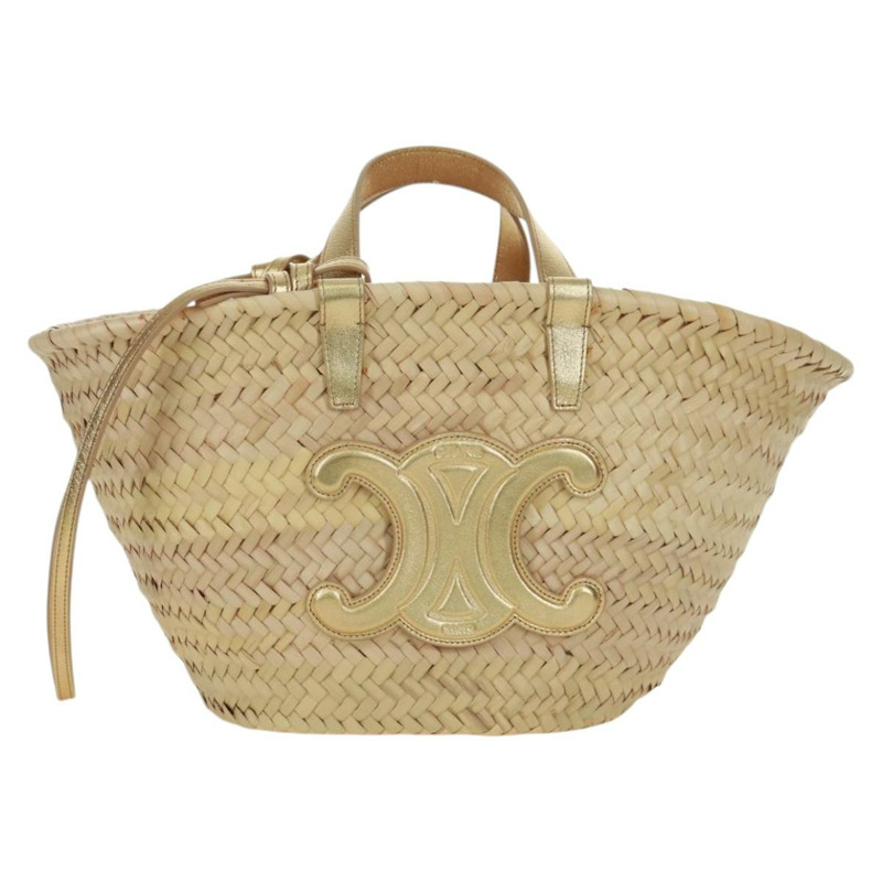 【日本直送】CELINE 草編米色草編手提包 正品 166837A-12