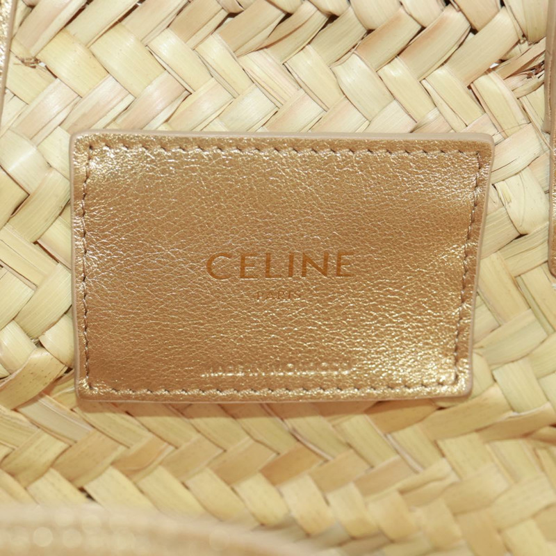 【日本直送】CELINE 草編米色草編手提包 正品 166837A-21