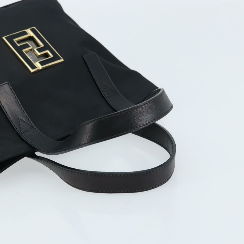 【日本直送】FENDI 尼龍手提包 黑色 金色 正品 166886V-6