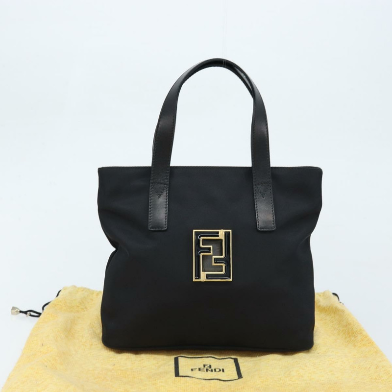 【日本直送】FENDI 尼龍手提包 黑色 金色 正品 166886V-11