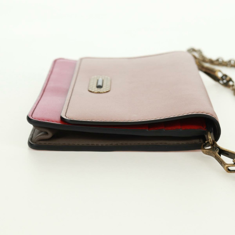 【日本直送】BOTTEGA VENETA 鏈條單肩包 皮革 紅色 金色 正品 158578SAV-3