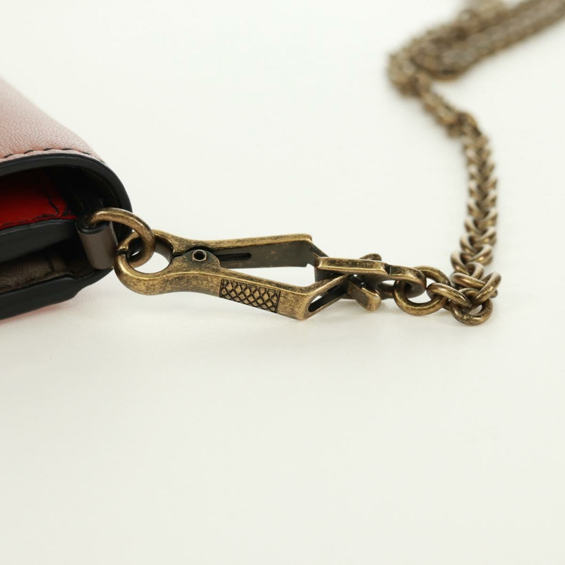 【日本直送】BOTTEGA VENETA 鏈條單肩包 皮革 紅色 金色 正品 158578SAV-7