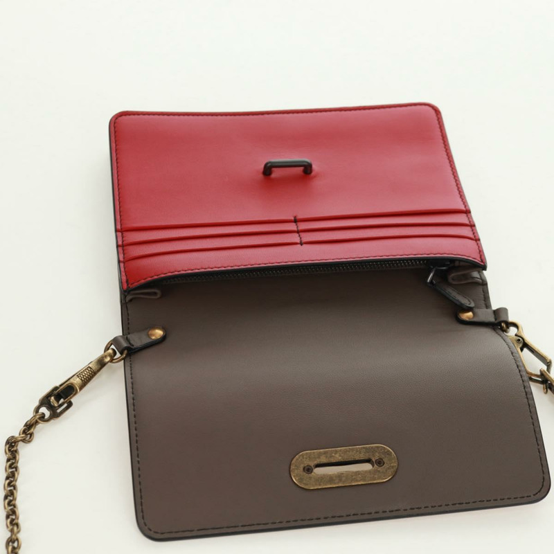 【日本直送】BOTTEGA VENETA 鏈條單肩包 皮革 紅色 金色 正品 158578SAV-19