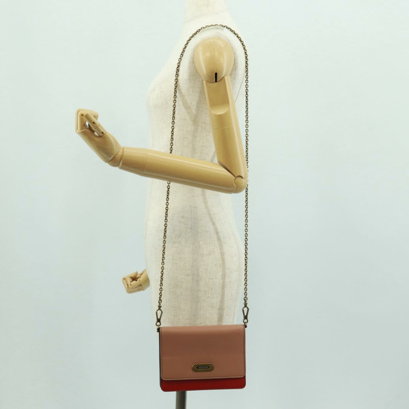 【日本直送】BOTTEGA VENETA 鏈條單肩包 皮革 紅色 金色 正品 158578SAV-26