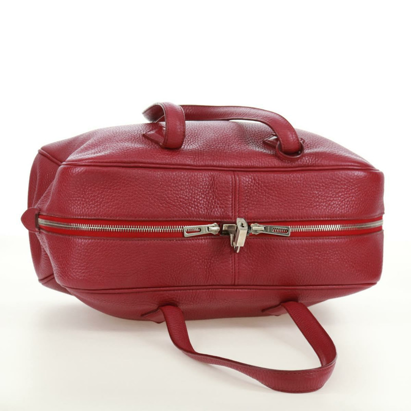 【日本直送】HERMES Victoria 35 Tosca 手提包 Taurillon 皮革紅銀正品 SK005SM-5