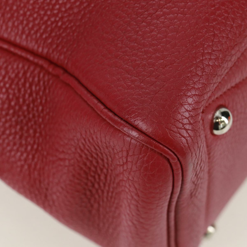 【日本直送】HERMES Victoria 35 Tosca 手提包 Taurillon 皮革紅銀正品 SK005SM-7