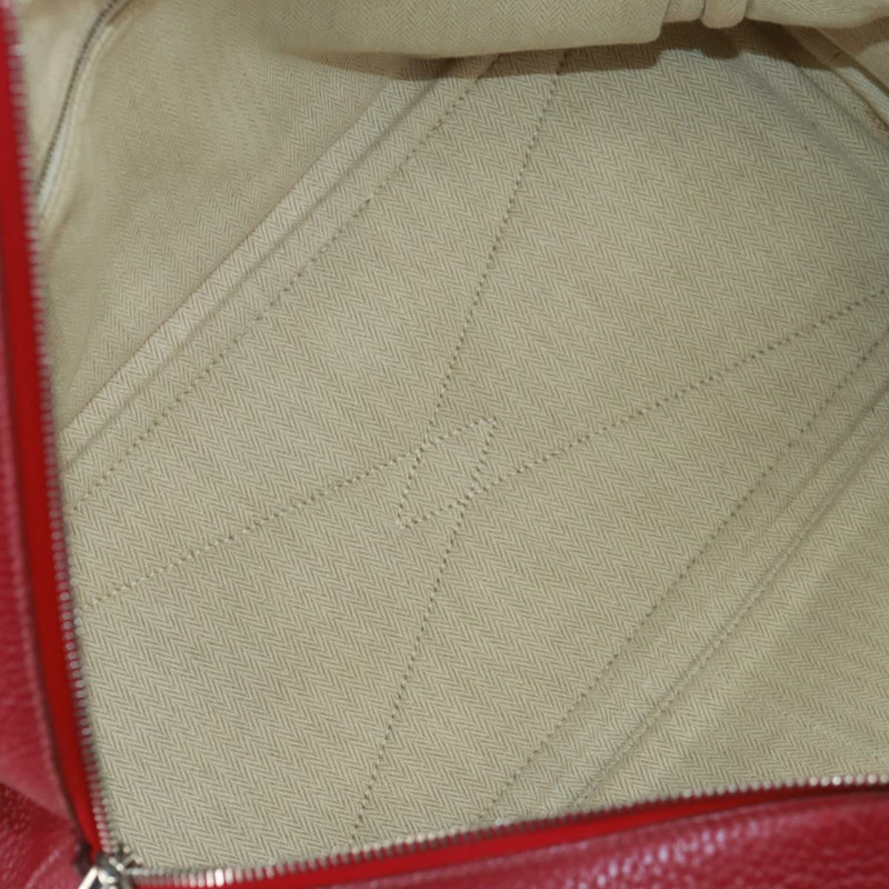 【日本直送】HERMES Victoria 35 Tosca 手提包 Taurillon 皮革紅銀正品 SK005SM-9