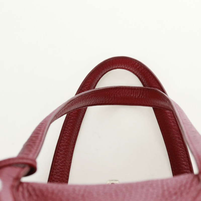 【日本直送】HERMES Victoria 35 Tosca 手提包 Taurillon 皮革紅銀正品 SK005SM-13