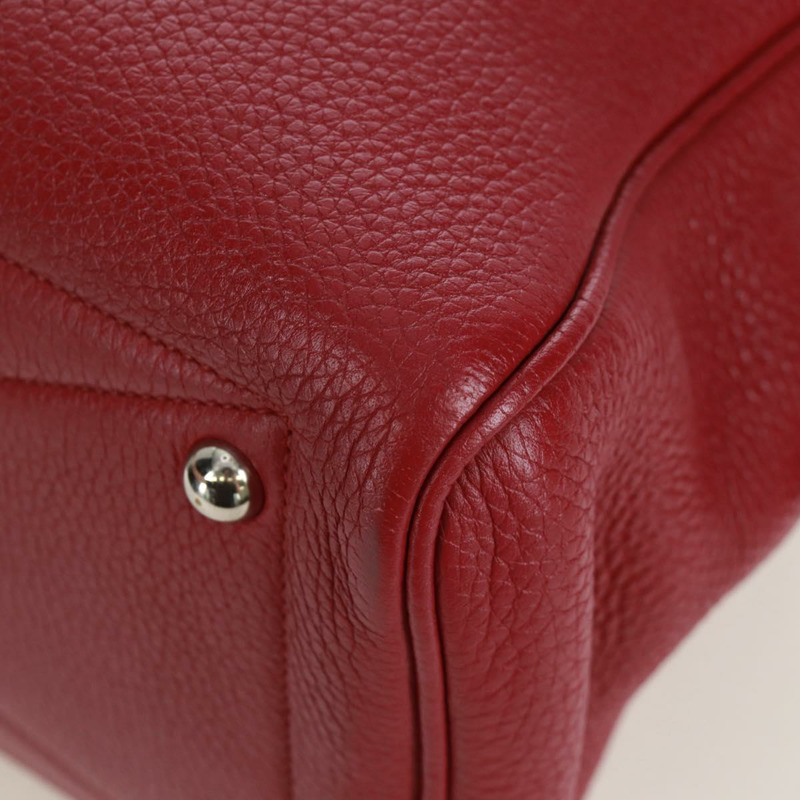 【日本直送】HERMES Victoria 35 Tosca 手提包 Taurillon 皮革紅銀正品 SK005SM-14