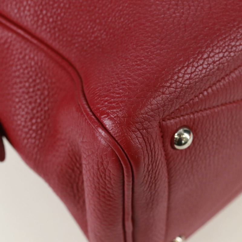 【日本直送】HERMES Victoria 35 Tosca 手提包 Taurillon 皮革紅銀正品 SK005SM-15