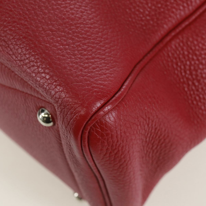 【日本直送】HERMES Victoria 35 Tosca 手提包 Taurillon 皮革紅銀正品 SK005SM-16