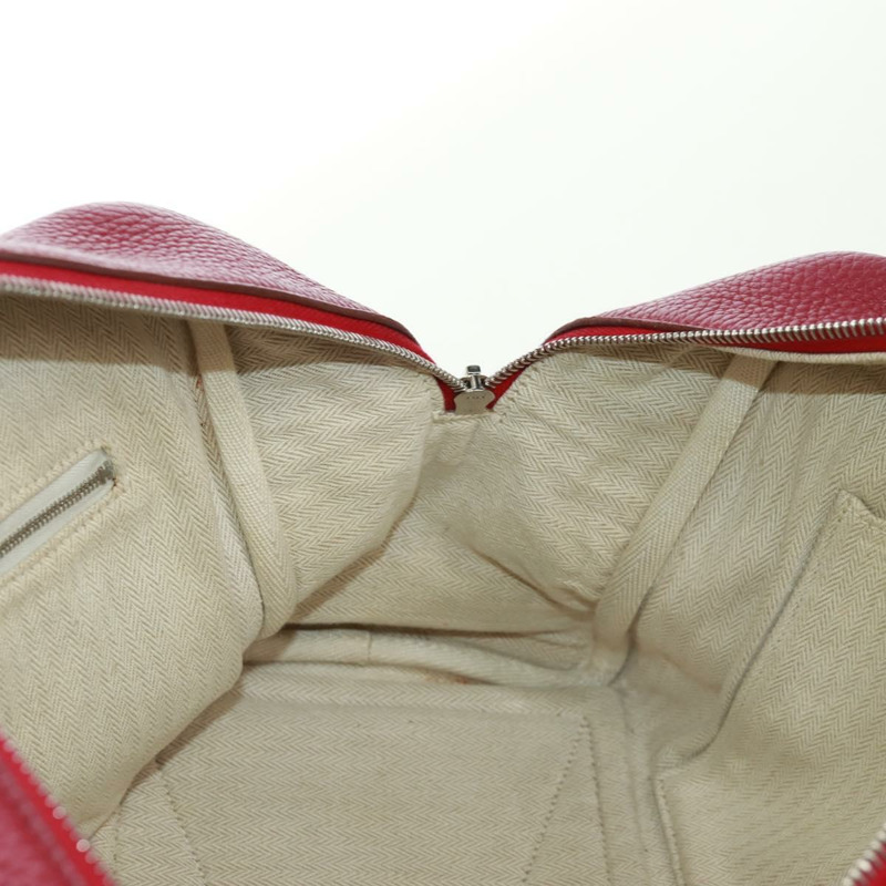 【日本直送】HERMES Victoria 35 Tosca 手提包 Taurillon 皮革紅銀正品 SK005SM-19