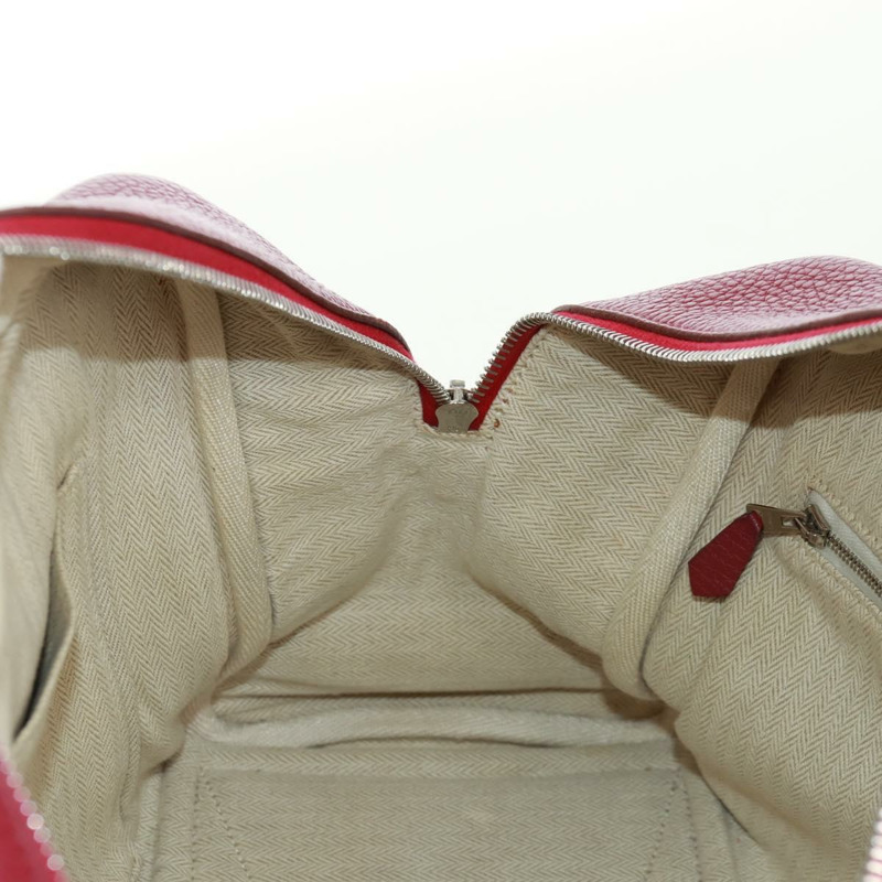 【日本直送】HERMES Victoria 35 Tosca 手提包 Taurillon 皮革紅銀正品 SK005SM-20