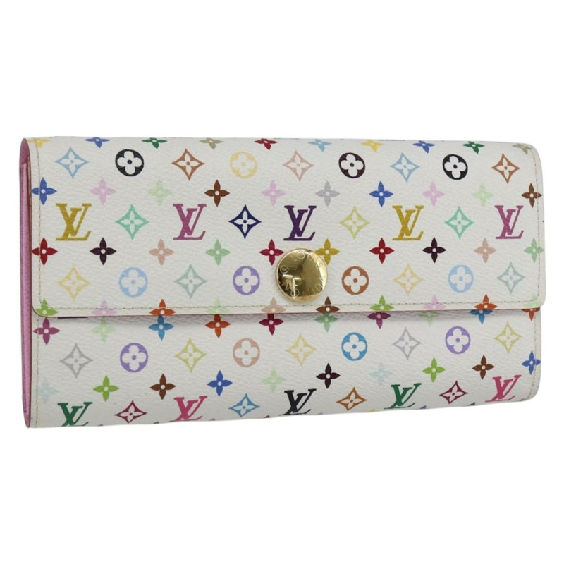 【日本直送】路易威登 (LOUIS VUITTON) 多色 Portefeuille Sarah 皮夾 白色 M93532 正品 173259V-0