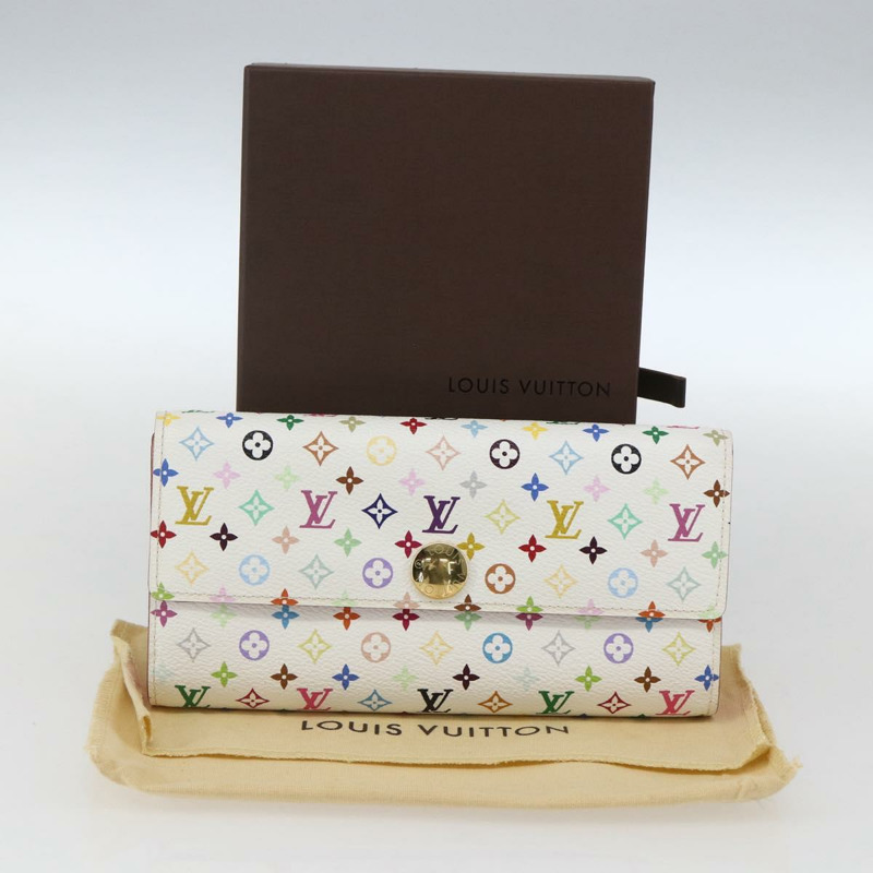 【日本直送】路易威登 (LOUIS VUITTON) 多色 Portefeuille Sarah 皮夾 白色 M93532 正品 173259V-11