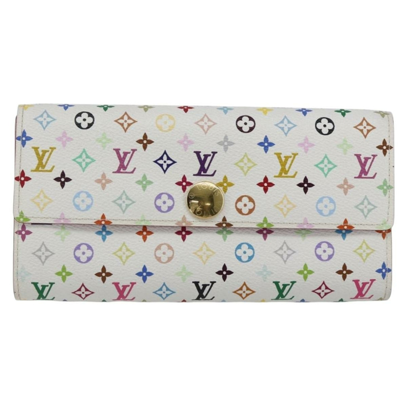 【日本直送】路易威登 (LOUIS VUITTON) 多色 Portefeuille Sarah 皮夾 白色 M93532 正品 173259V-12