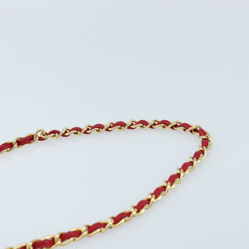 【日本直送】香奈兒 (CHANEL) 絎縫 COCO 標誌鏈條單肩背包，羊皮材質，紅色金色雙C標誌，正品編號 172623V-7