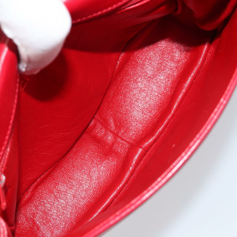 【日本直送】香奈兒 (CHANEL) 絎縫 COCO 標誌鏈條單肩背包，羊皮材質，紅色金色雙C標誌，正品編號 172623V-9