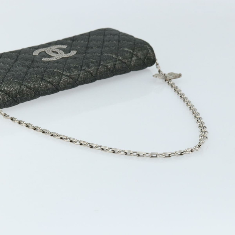 【日本直送】香奈兒 (CHANEL) 絎縫鏈條單背包 尼龍材質 灰色 銀色 CC 標誌 正品 170653SM-6