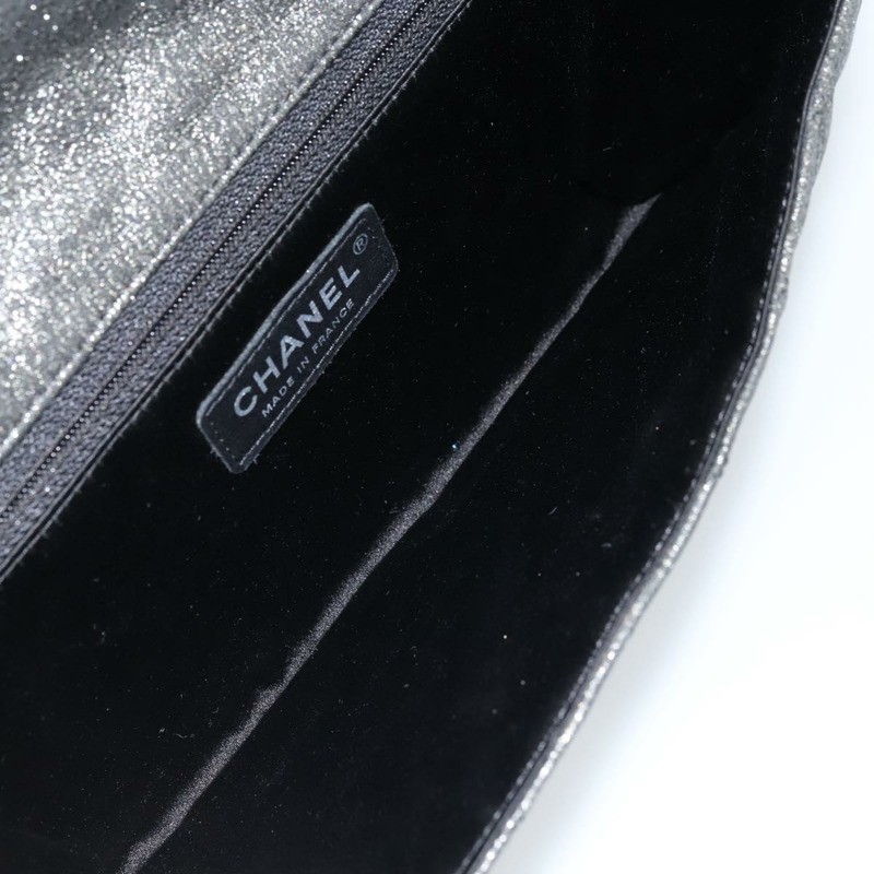 【日本直送】香奈兒 (CHANEL) 絎縫鏈條單背包 尼龍材質 灰色 銀色 CC 標誌 正品 170653SM-8