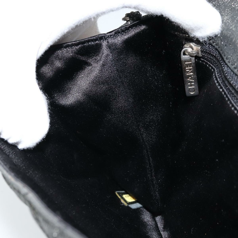 【日本直送】香奈兒 (CHANEL) 絎縫鏈條單背包 尼龍材質 灰色 銀色 CC 標誌 正品 170653SM-21